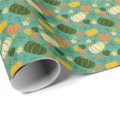 Kürbis, Blätter: Herbstpflanzenmuster Geschenkpapier (Rolleneckpunkt)