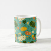 Kürbis, Blätter: Herbstpflanzenmuster Kaffeetasse (VorderseiteRechts)