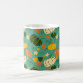 Kürbis, Blätter: Herbstpflanzenmuster Kaffeetasse (Mittel)