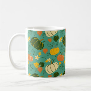 Kürbis, Blätter: Herbstpflanzenmuster Kaffeetasse