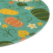 Kürbis, Blätter: Herbstpflanzenmuster Schneidebrett (Ecke)