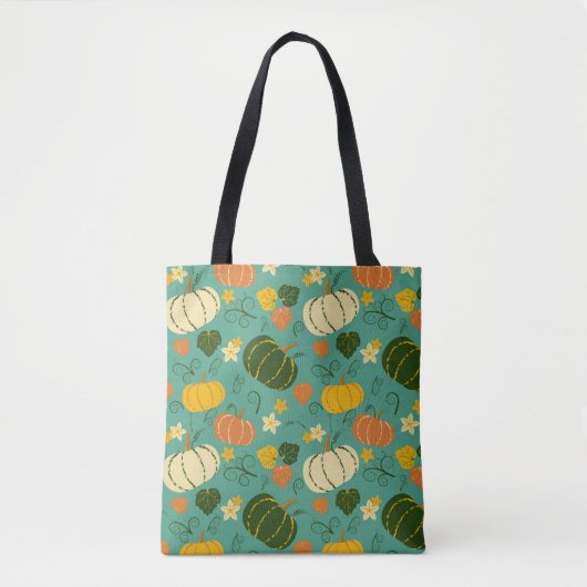 Kürbis, Blätter: Herbstpflanzenmuster Tasche (Vorderseite)