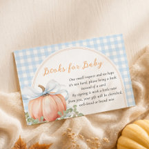Kürbis Blau Gingham Babyparty Bücher für Baby