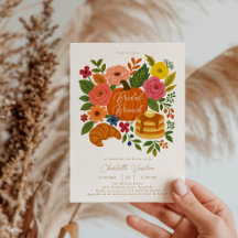 Kürbis-Blumen-Herbst-Hochzeitsbrunch-Einladung