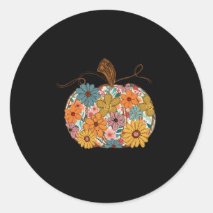 Kürbis Blumen Herbst Saison Wildblume Dank Runder Aufkleber