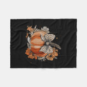 Kürbis-Blumen-Herbst-Saison-Wildblume-Dankeschön Fleecedecke (Vorderseite (Horizontal))