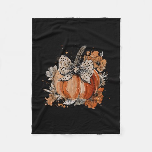 Kürbis-Blumen-Herbst-Saison-Wildblume-Dankeschön Fleecedecke (Vorderseite)
