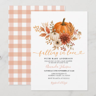 Kürbis-Blumen-Herbst-Verliebter-Baby-Party Einladung
