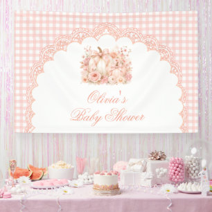 Kürbis-Blumen-Schleifen-Baby-Shower-Hintergrund Banner