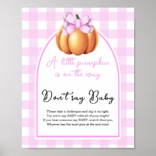 Kürbis-Bogen-Tor-Baby-Party Sag nicht Baby Poster
