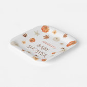 Kürbis Boho Herbst Baby Shower Floral Pappteller (Gewinkelt)