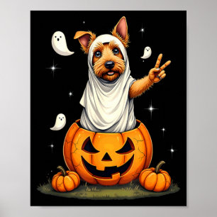 Kürbis Boo Geist Scottish Terrier Hund Halloween Poster