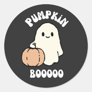 Kürbis Boo Halloween Geist Süß Gruselig Herbst Runder Aufkleber
