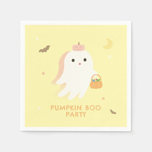 Kürbis Boo-Party-Papier-Tischdecken Serviette (Vorderseite)