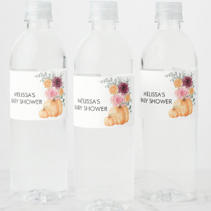 Kürbis-Bordeaux-Wasseretiketten Wasserflaschenetikett