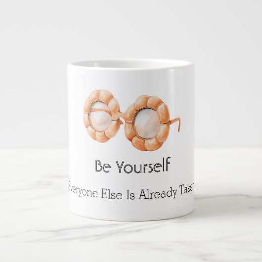 Kürbis Brille Sei Selbst Jumbo-Tasse (Vorderseite)
