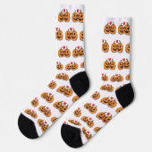 Kürbis-Cartoons Socken (Linkes Detail)