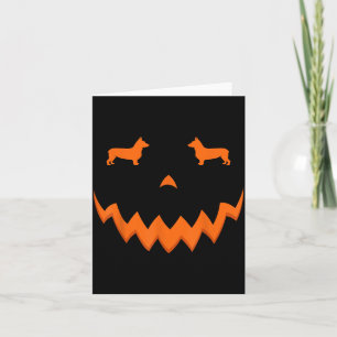Kürbis Corgi Hund Halloween Gesicht Karte