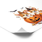 Kürbis-Corgi-Party Fotodruck (Ecke)