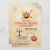 Kürbis, der Halloween-Party-Cocktail-Netze Einladung (Vorne/Hinten)