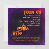 Kürbis, der Party Einladungen schnitzt (Rückseite)