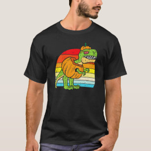 Kürbis-Dinosaurier Retro-Kleinkind Jungen Hallowee T-Shirt