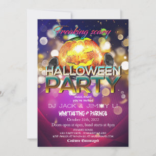 Kürbis-Disko-Kugel Erwachsene Halloween-Party Einladung