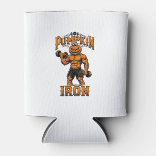 Kürbis Eisen Vintage Bodybuilder Halloween Design_ Dosenkühler