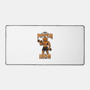 Kürbis Eisen Vintage Bodybuilder Halloween Design_ Schreibtischunterlage