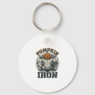 Kürbis Eisen Vintage Bodybuilding Halloween Design Schlüsselanhänger