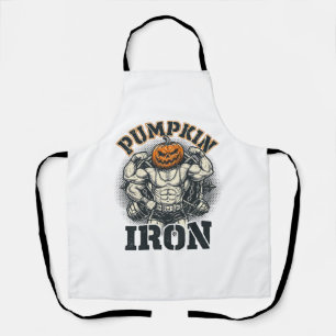 Kürbis Eisen Vintage Bodybuilding Halloween Design Schürze