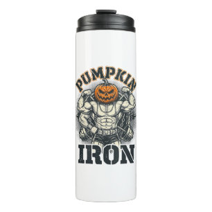 Kürbis Eisen Vintage Bodybuilding Halloween Design Thermosbecher