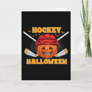 Kürbis-Eishockeyspieler-Halloween-Kostüm Männer Bo Karte