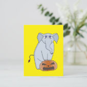 Kürbis Elefant Feiertagskarte (Stehend Vorderseite)