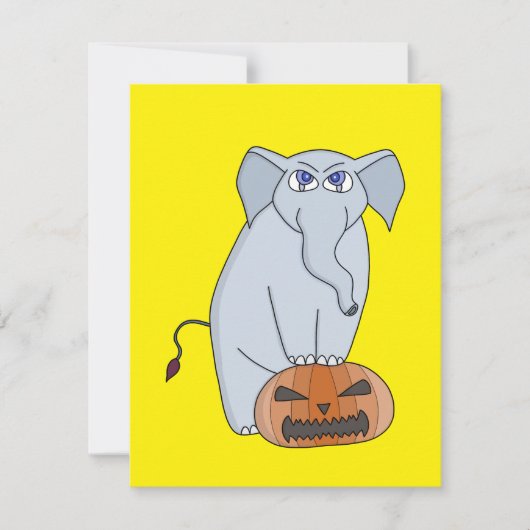 Kürbis Elefant Feiertagskarte (Vorderseite)
