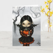 "Kürbis-Elf-" Gruß-Karte Karte (Gelbe Blume)