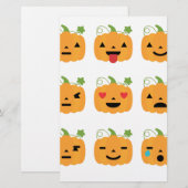 Kürbis-Emojis Briefpapier (Vorne/Hinten)