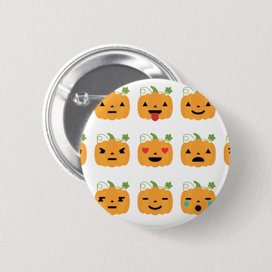Kürbis-Emojis Button (Vorne & Hinten)