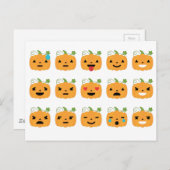 Kürbis-Emojis Postkarte (Vorne/Hinten)
