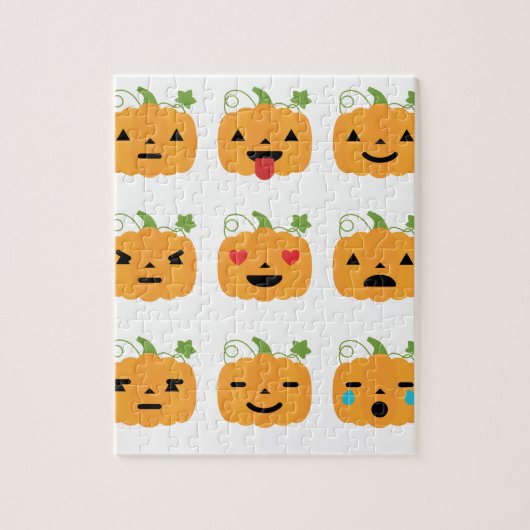 Kürbis-Emojis Puzzle (Vertikal)