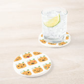 Kürbis-Emojis Sandstein Untersetzer (Seite)