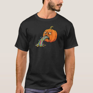 Kürbis-Erbrechender Candy Corn Regenbogen Gruselbe T-Shirt