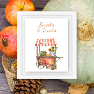 Kürbis-Fall-Baby-Party - Süßigkeiten und Leckereie Poster