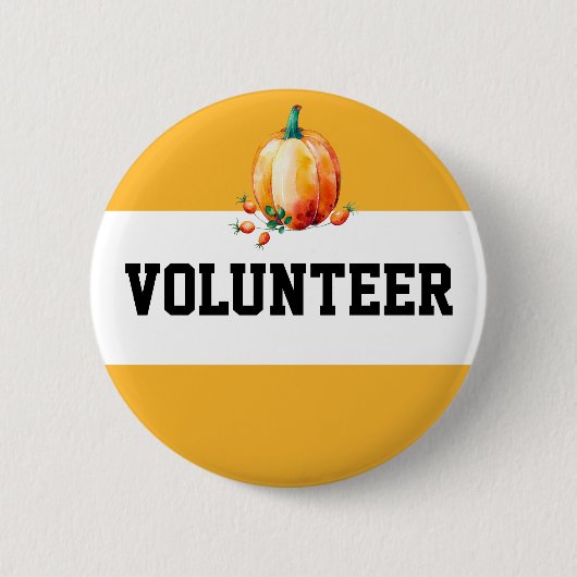 Kürbis-Fall-Ernte-Messe-Freiwillig-Namensschild Button (Vorderseite)