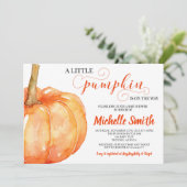 Kürbis-Fall-Geschlechts-neutrale Herbst-Babyparty Einladung (Stehend Vorderseite)