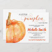 Kürbis-Fall-Geschlechts-neutrale Herbst-Babyparty Einladung (Vorne/Hinten)