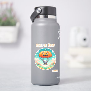 Kürbis-Fallschirm-Skelett Halloween individuell Aufkleber