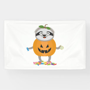 Kürbis-Faultier-Halloween-Kostüm-Geschenk Banner