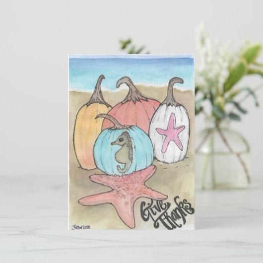 Kürbis Feiertagskarte (Stehend Vorderseite)