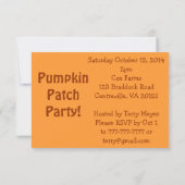 Kürbis-Flecken-Halloween-Party-Einladungen Einladung (Rückseite)